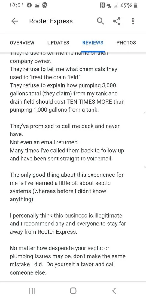 Slide of Rooter Express SC