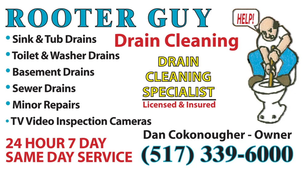 Slide of Rooter Guy Drain Cleaning