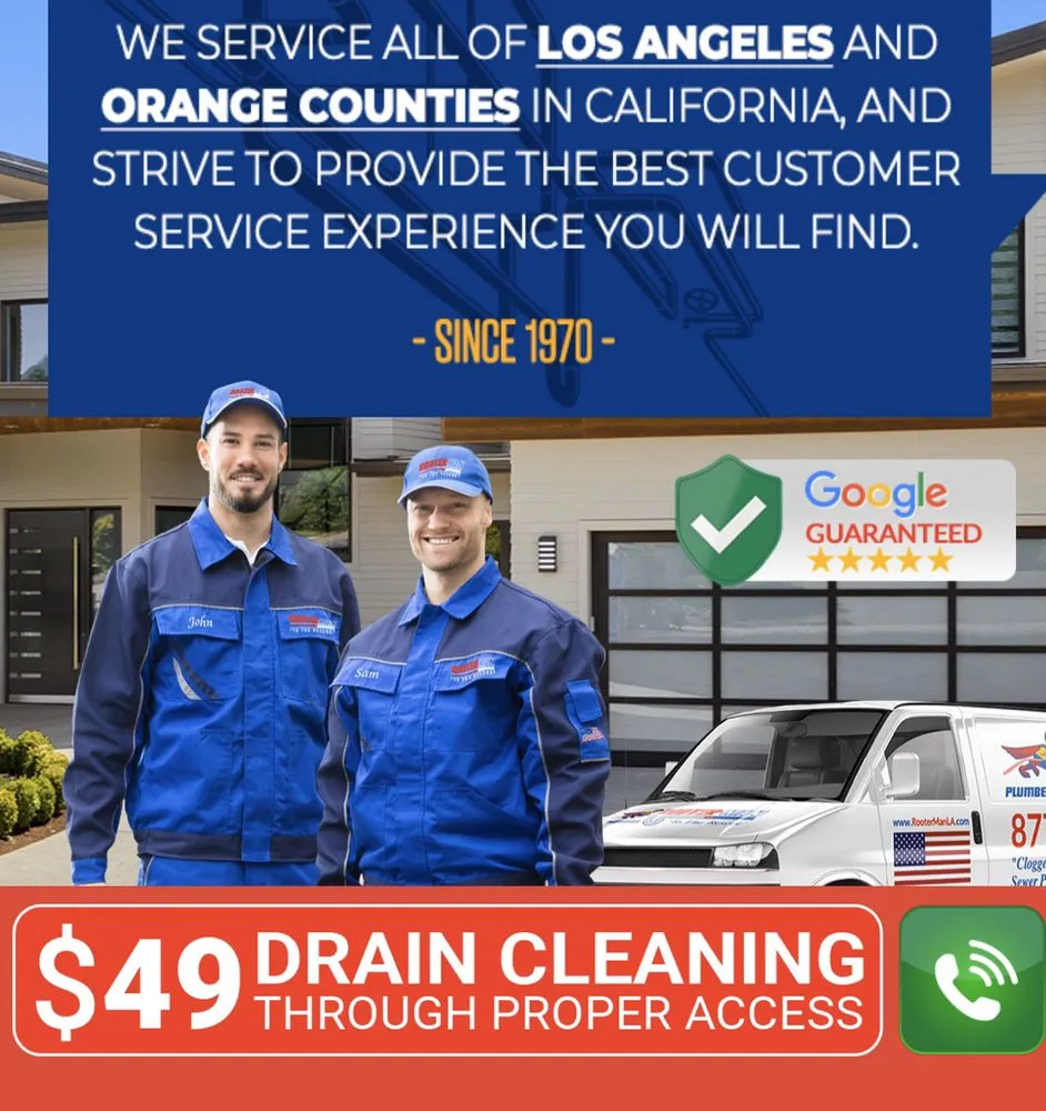 Professional drain cleaning for homes in Sun Valley, CA by Rooter Man