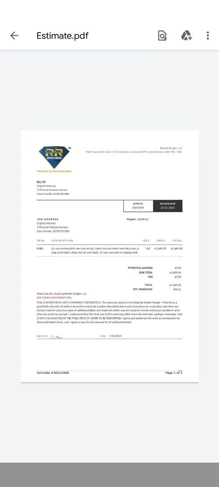 Slide of Rooter Ranger