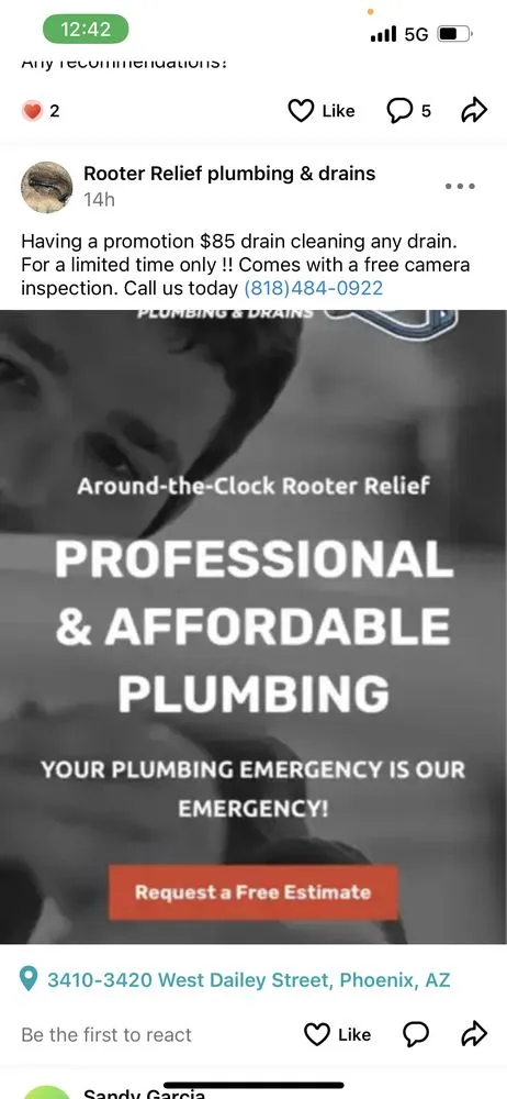Slide of Rooter Relief plumbing & Drains