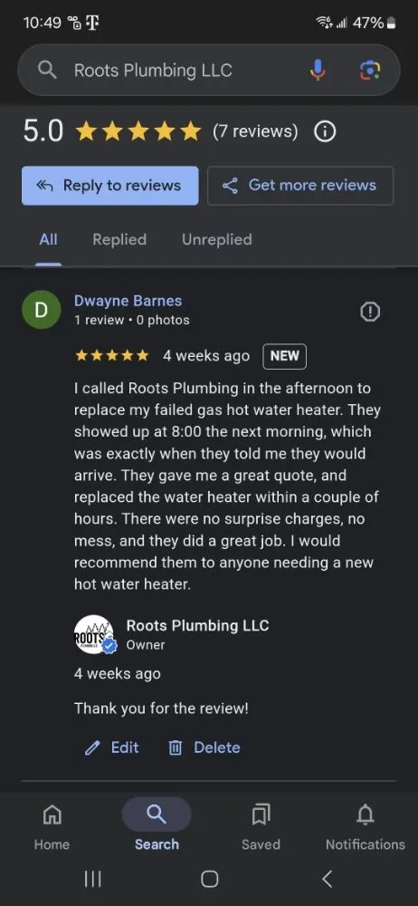 Slide of Roots Plumbing