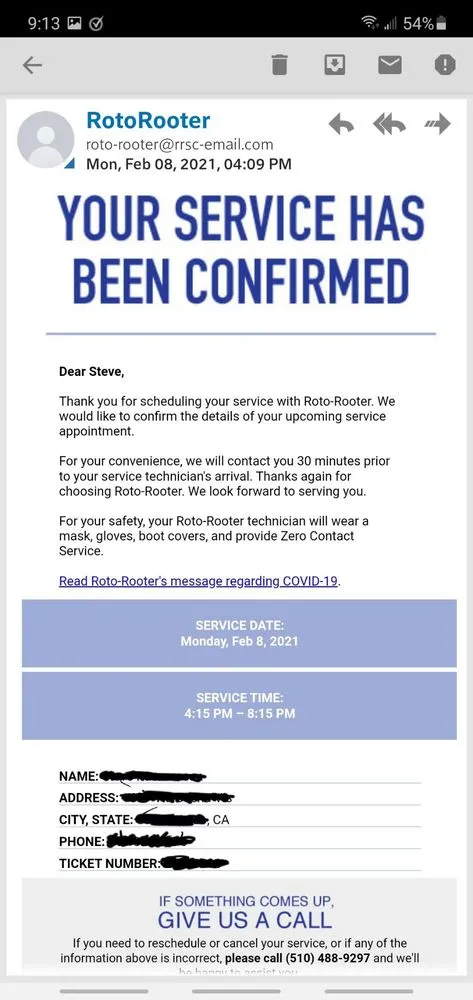 Slide of Roto-Rooter