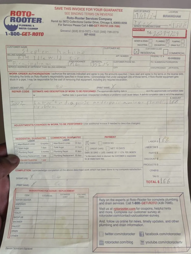 Quality drain cleaning experts serving Birmingham, AL - Roto-Rooter Plumbing & Water Cleanup