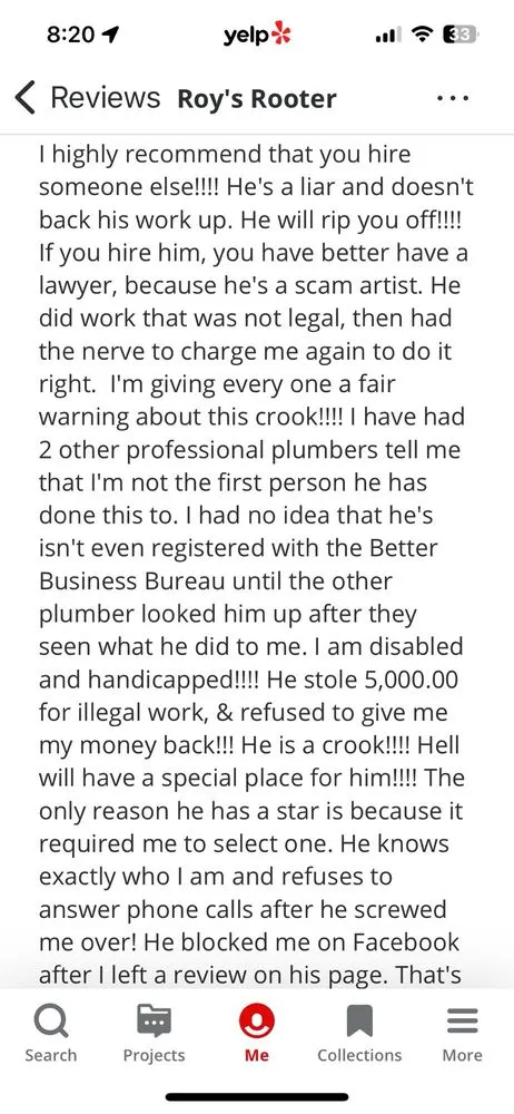 Slide of Roy's Rooter