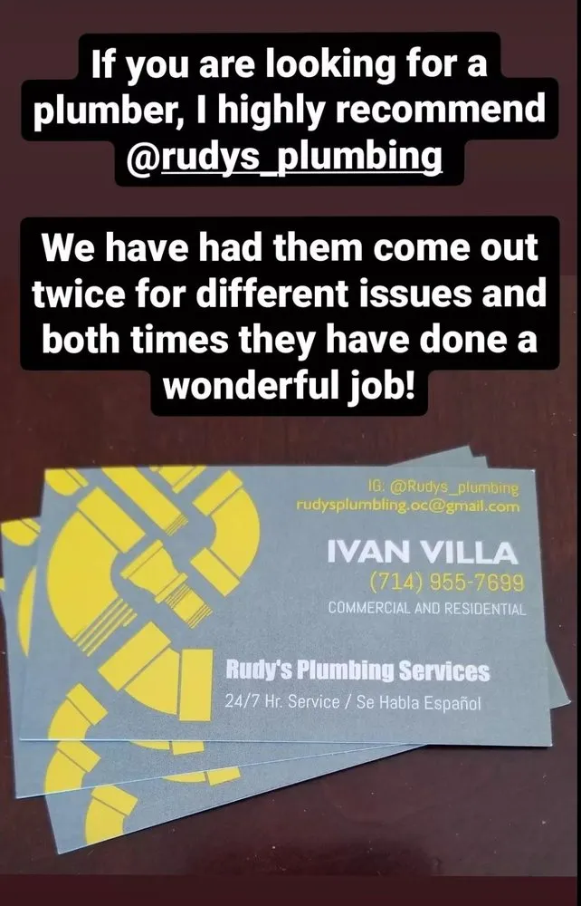 Slide of Rudy's Plumbing Services