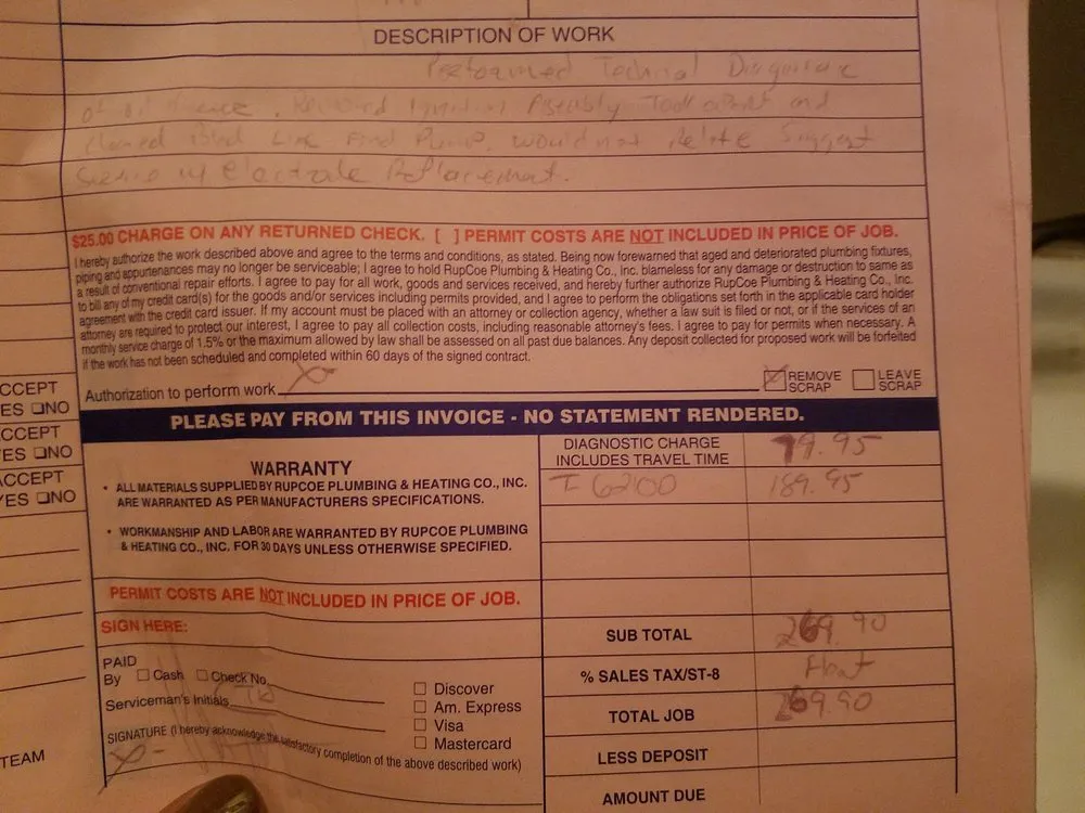 Slide of RupCoe Plumbing, Heating & Air Conditioning