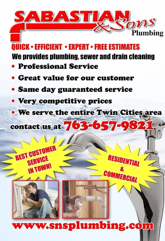 Trusted water heater service experts serving Minneapolis, MN - Sabastian and Sons Plumbing Service