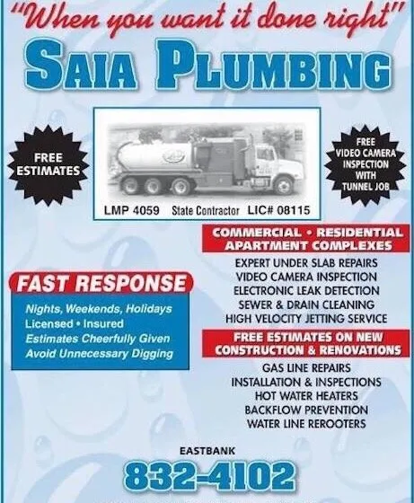 Slide of Saia Plumbing