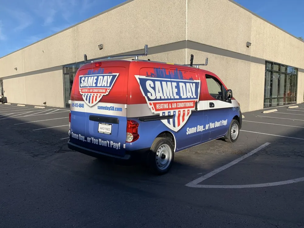 Slide of Same Day Heating, Cooling, Plumbing