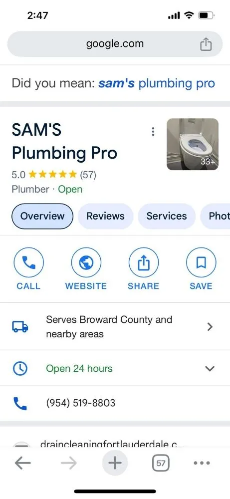 Slide of SAM'S Plumbing Pro