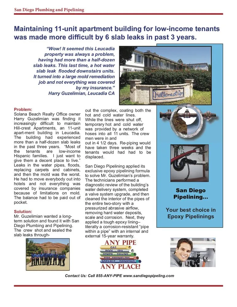 Quality leak detection service in San Diego, CA - San Diego Plumbing & Pipelining