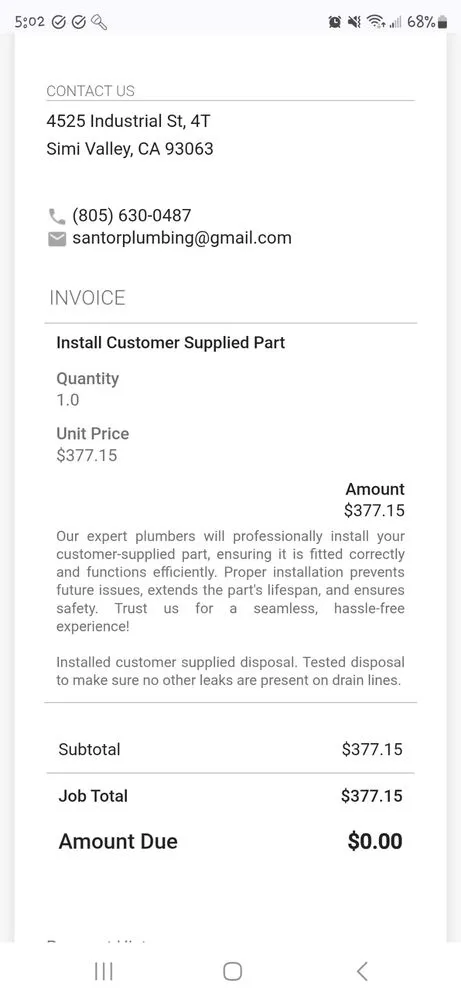 Slide of Santor Plumbing