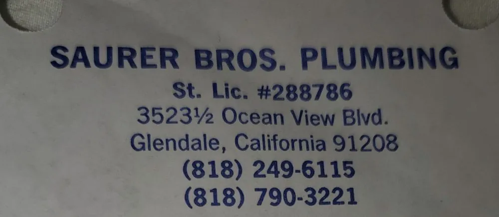 Slide of Saurer Bros Plumbing