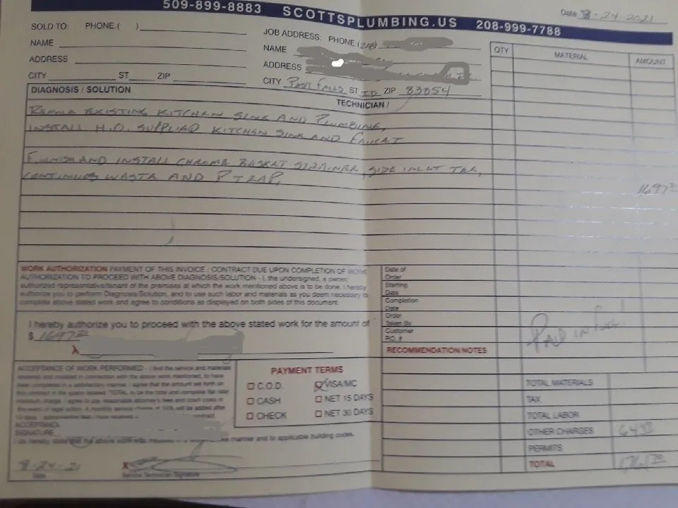 Slide of Scott's Plumbing