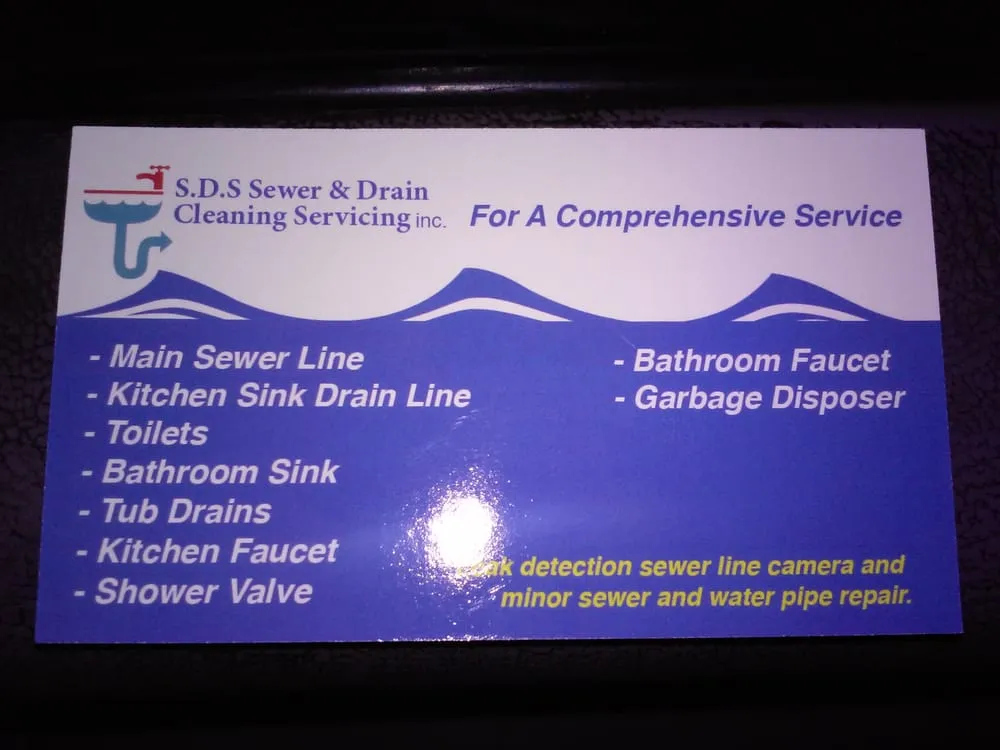 Slide of SDS  Sewer & Drain Service