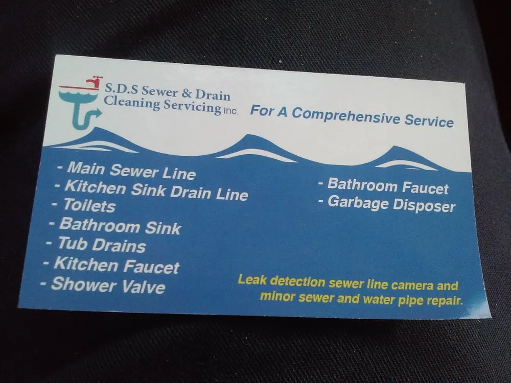 Slide of SDS  Sewer & Drain Service