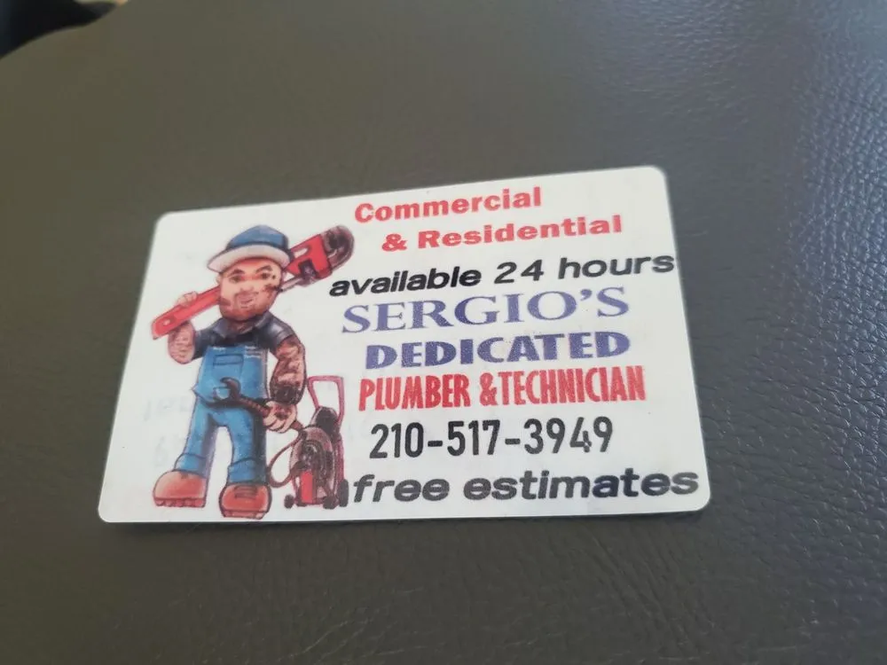 Slide of Sergio's Dedicated Plumber and Technician