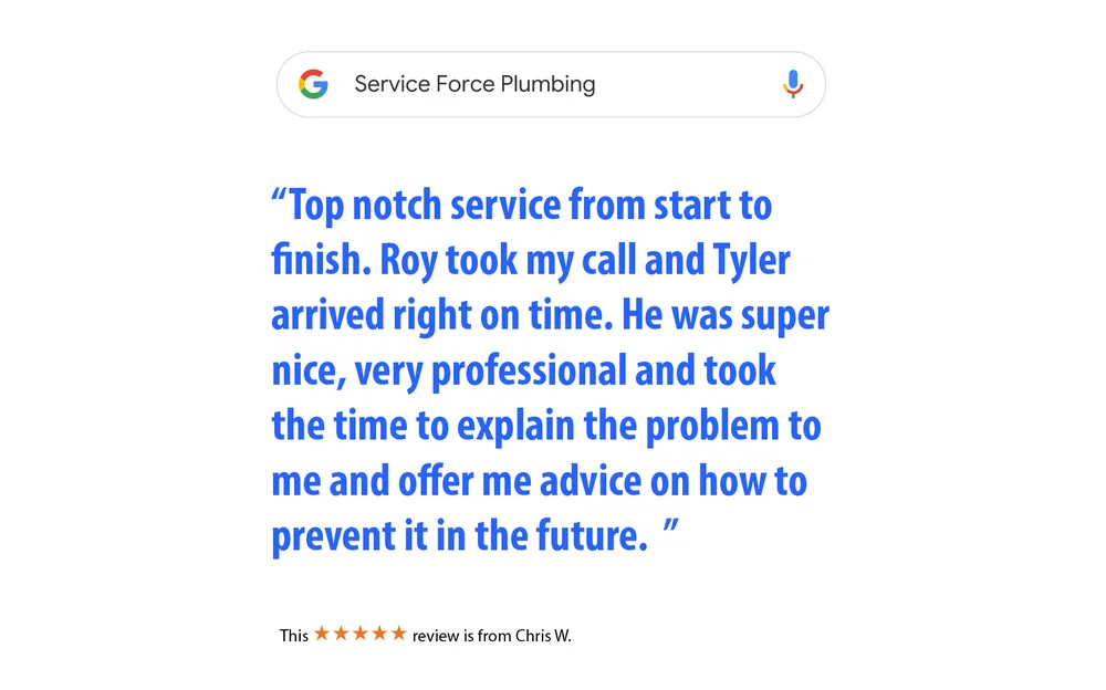 Slide of Service Force Plumbing