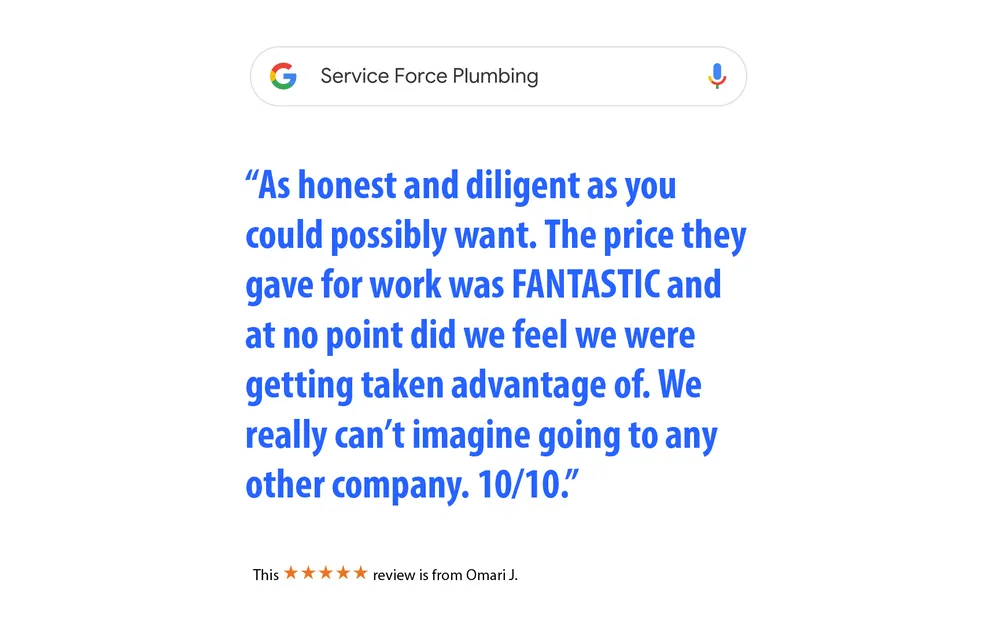 Slide of Service Force Plumbing