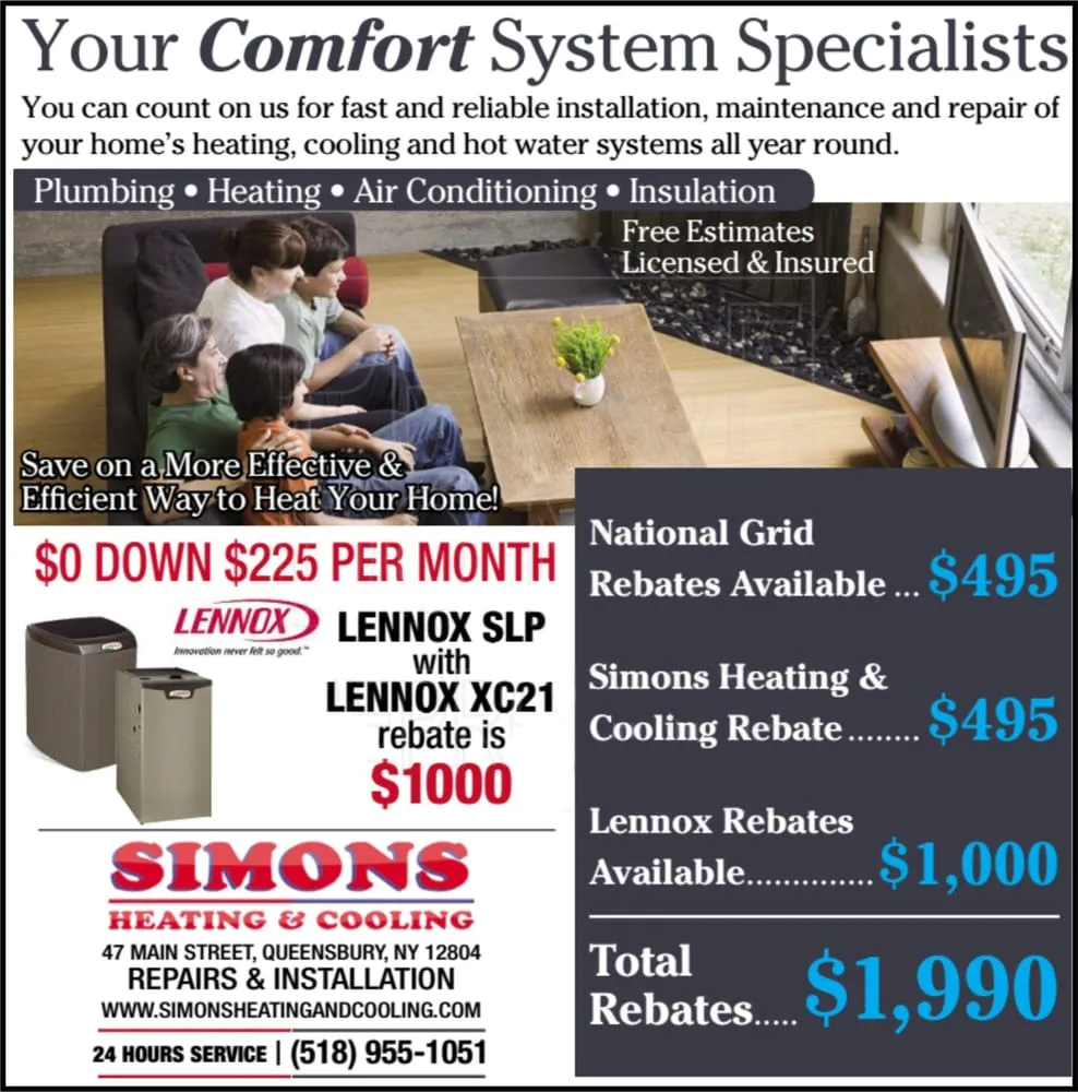 Professional emergency plumbing service in Glens Falls, NY - Simons Heating & Cooling