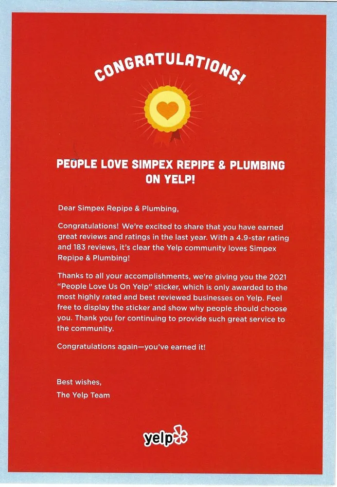 Slide of Simpex Repipe & Plumbing