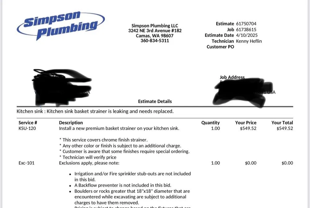 Slide of Simpson Plumbing