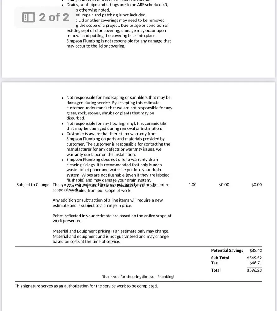 Slide of Simpson Plumbing