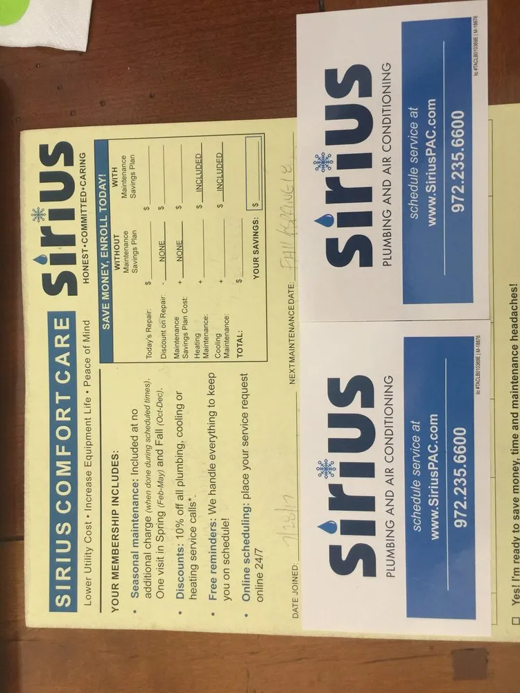 Slide of Sirius Plumbing and Air Conditioning