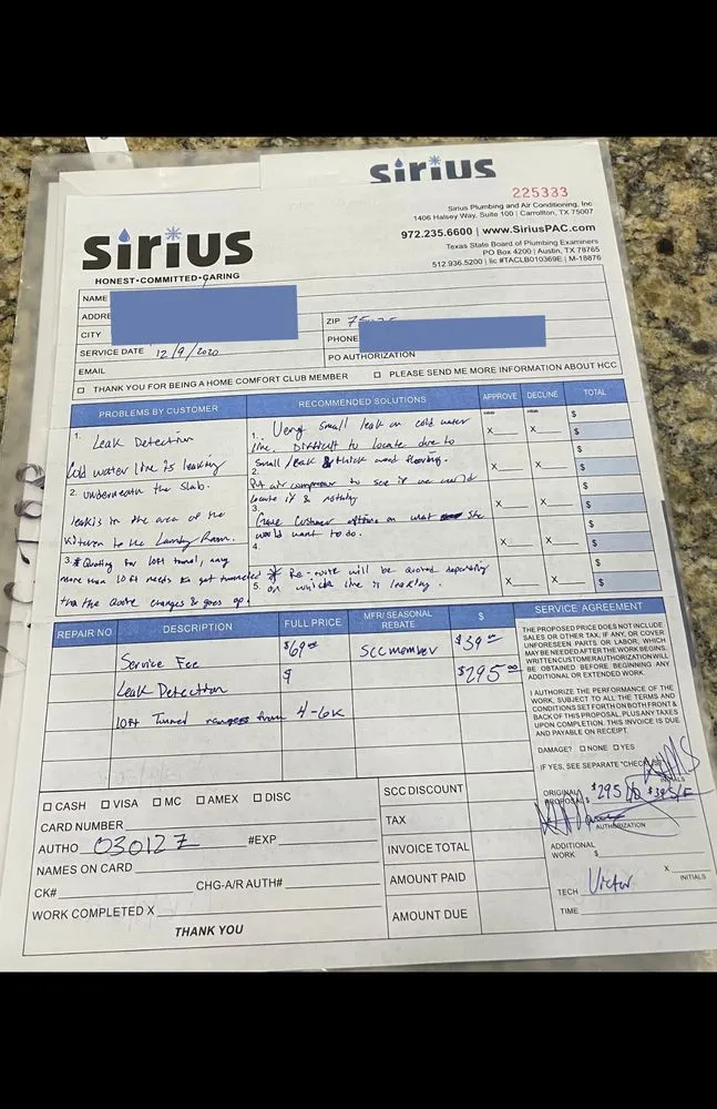 Slide of Sirius Plumbing and Air Conditioning