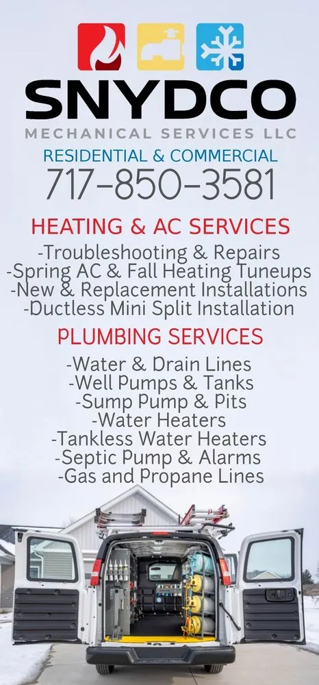 Affordable water heater service experts serving New Salem Borough, PA - Snydco Mechanical Services