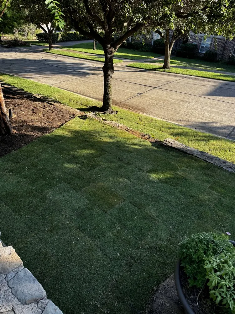 Slide of Sod & landscape installation by Blum