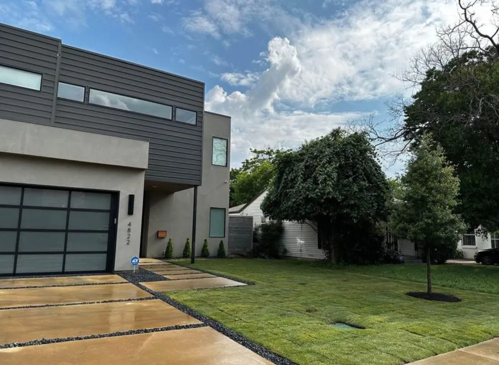 Slide of Sod & landscape installation by Blum