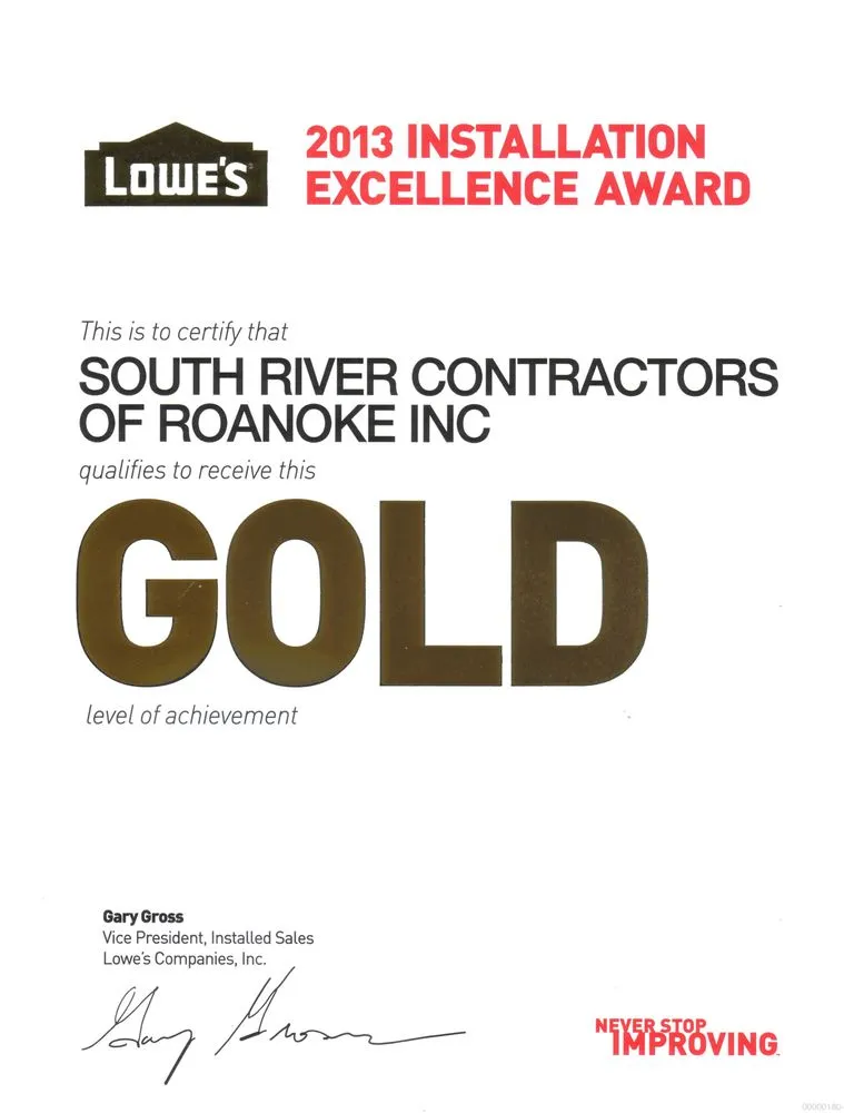 Slide of South River Contracting of Roanoke