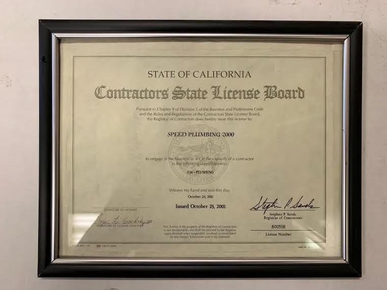 Slide of Speed Plumbing 2000