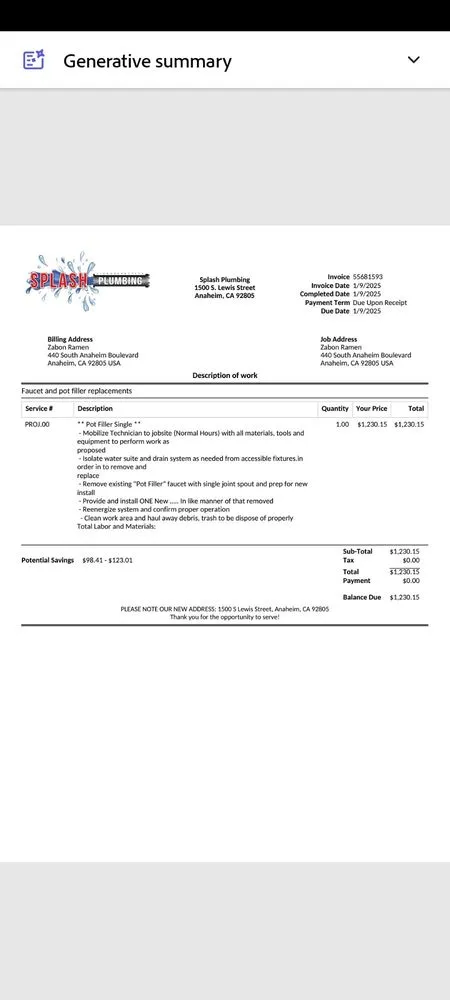 Slide of Splash Plumbing