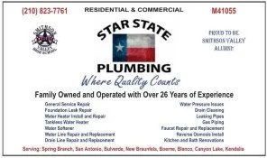Trusted plumbing repair in Spring Branch, TX by Star State Plumbing