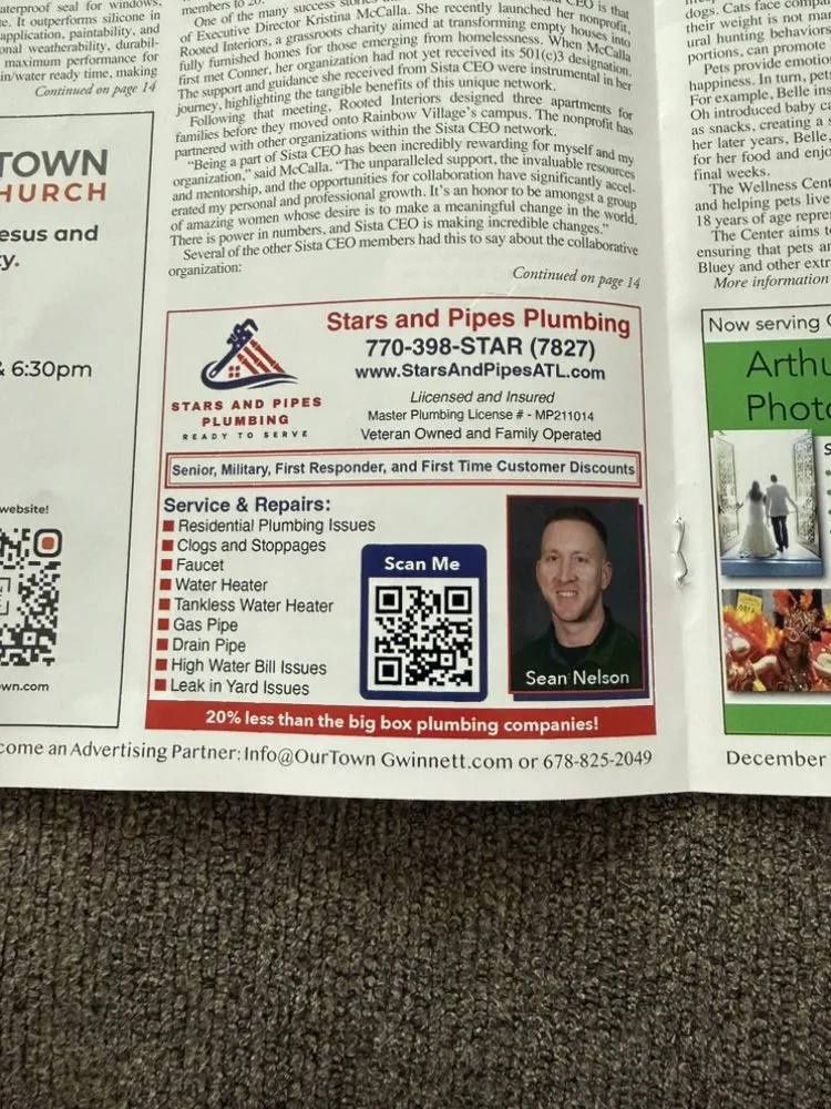 Slide of Stars and Pipes Plumbing