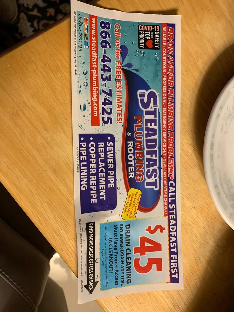 Slide of Steadfast Plumbing