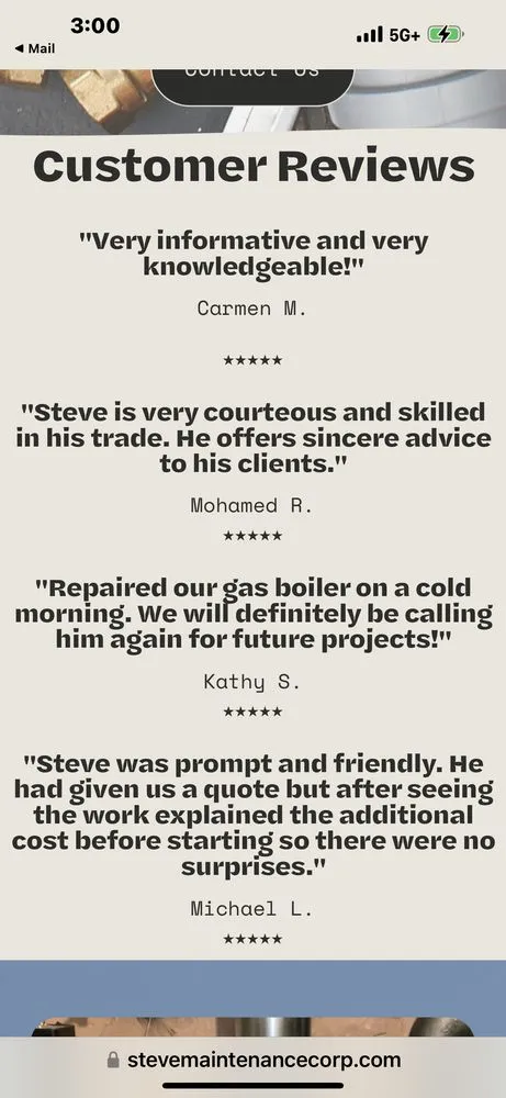 Slide of Steve Maintenance