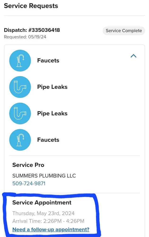 Slide of Summers Plumbing
