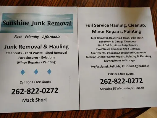 Sunshine Junk Removal Logo