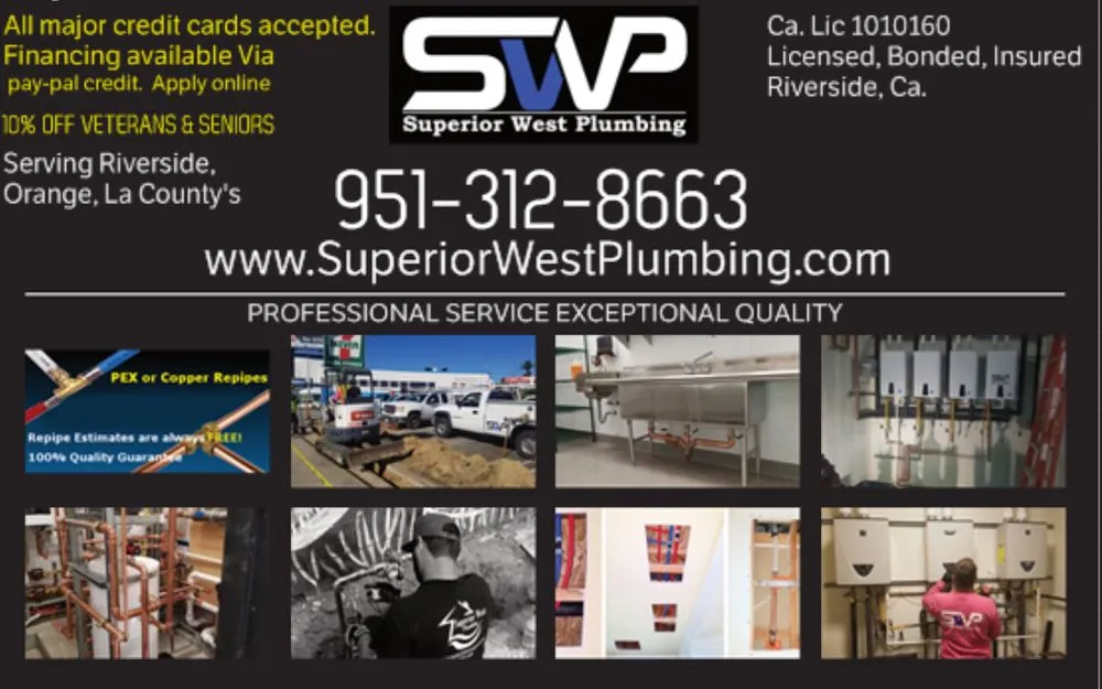 Emergency drain cleaning in Riverside, CA by Superior west plumbing