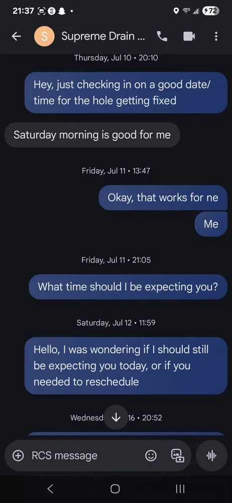 Slide of Supreme Drain Cleaning