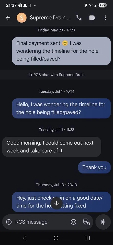 Slide of Supreme Drain Cleaning