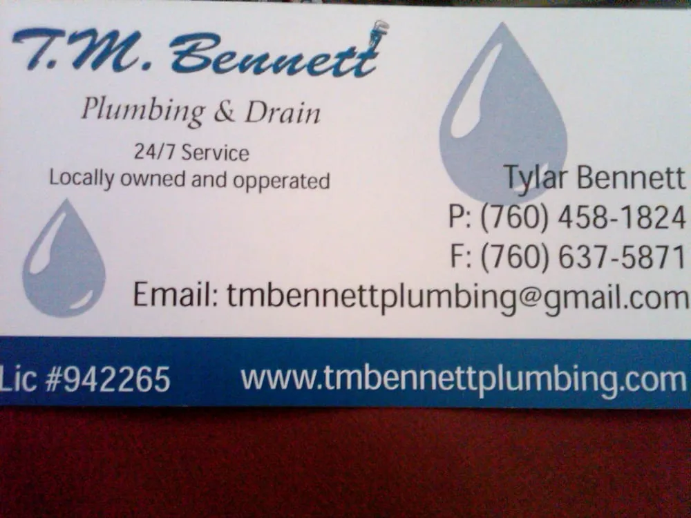 Slide of T. M. Bennett Plumbing & Drain