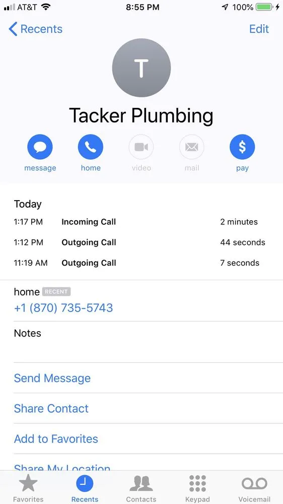 Slide of Tacker Plumbing