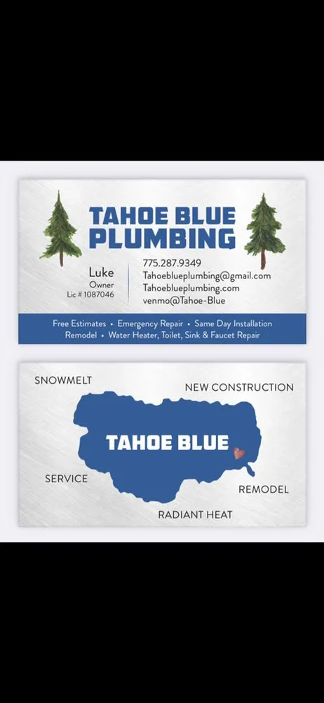 Slide of Tahoe Blue Plumbing