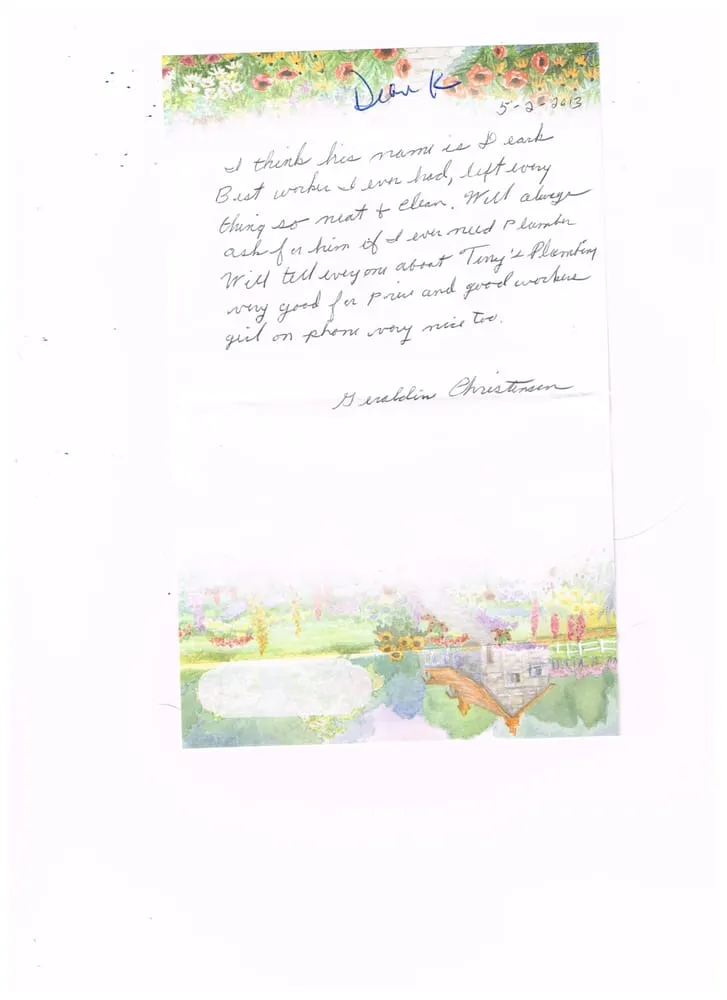 Slide of Terry's Plumbing