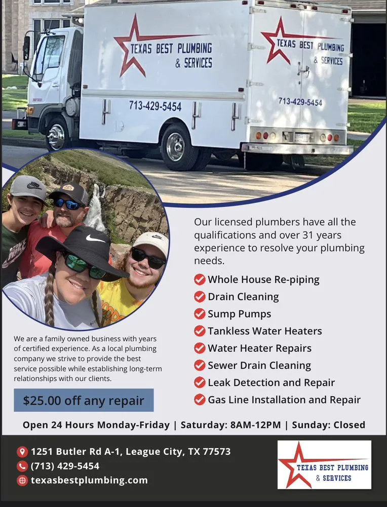 Trusted drain cleaning for homes in Friendswood, TX by Texas Best Plumbing and Services